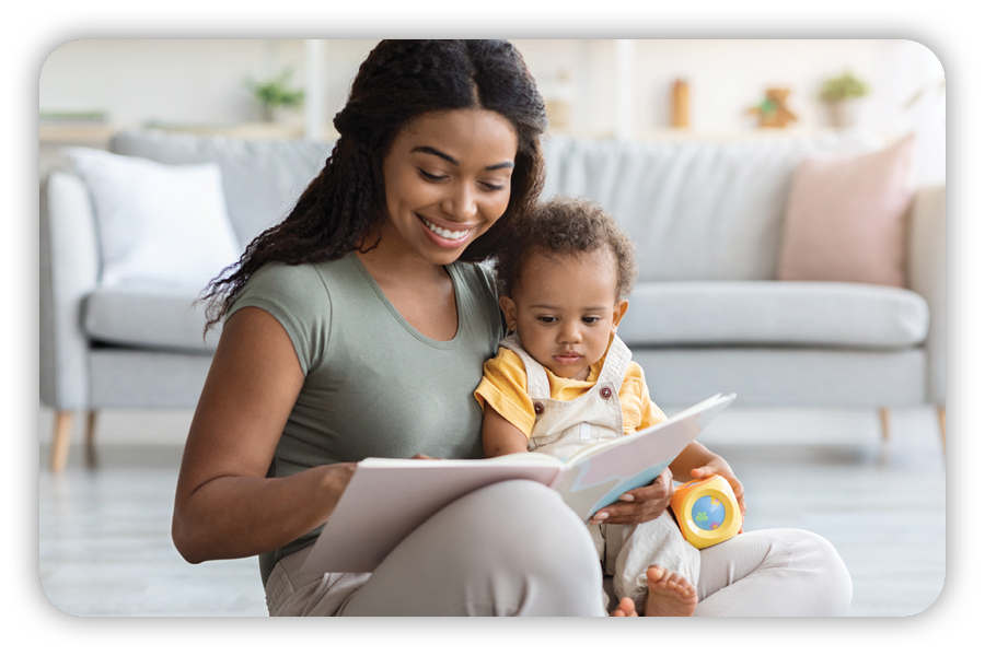 Parent reading to baby